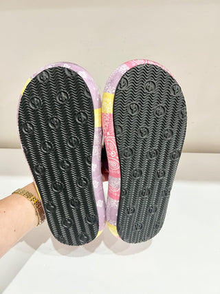 NWT Arizona Love Bandana Print Platform Slide Sandals Multi Women's Size EU 37