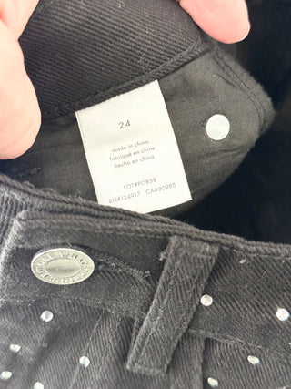 WeWoreWhat matching denim set crystals corset top and jeans, top 0 / bottom 24