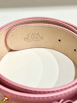 Casa Blanca Pink Embossed Belt, 80 cm