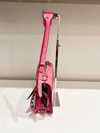 Rebecca Minkoff Pink Handbag w/silver stones on strap