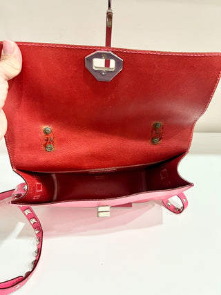 Rebecca Minkoff Pink Handbag w/silver stones on strap