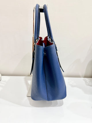 Prada  Saffiano Leather Double Handle Tote Handbag Inchiostro/Red