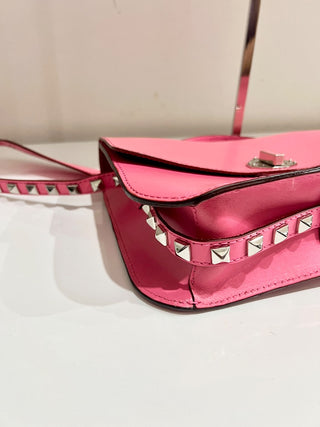 Rebecca Minkoff Pink Handbag w/silver stones on strap