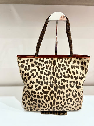 Dior vintage leopard print ponyhair top handle bag