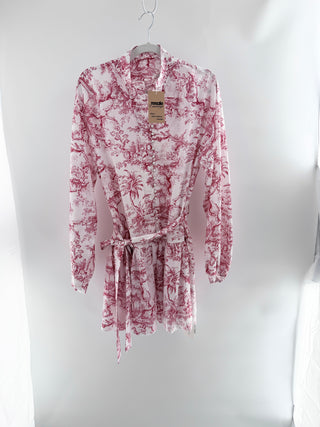 Commense mini printed dress with front buttons, M