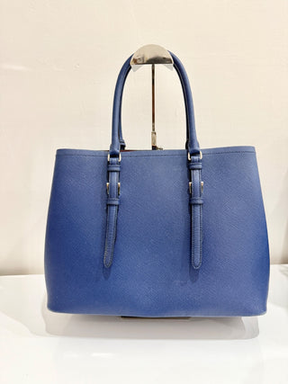 Prada  Saffiano Leather Double Handle Tote Handbag Inchiostro/Red