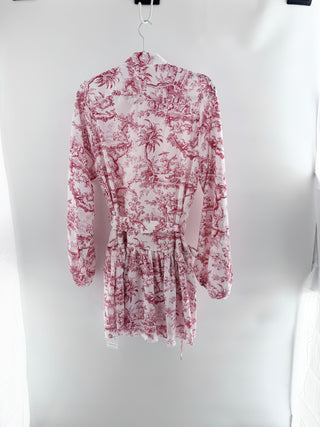 Commense mini printed dress with front buttons, M