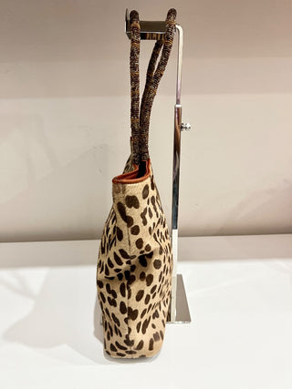 Dior vintage leopard print ponyhair top handle bag
