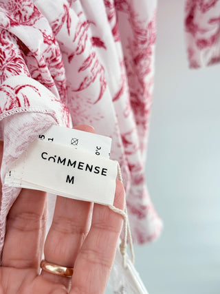 Commense mini printed dress with front buttons, M