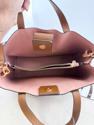 Tory Burch small leather top handle tote bag with strap