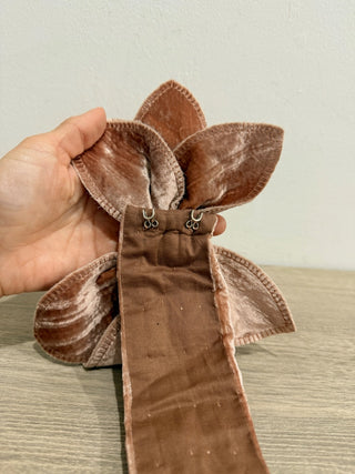 LoveShackFancy fabric velvet bow belt, OS