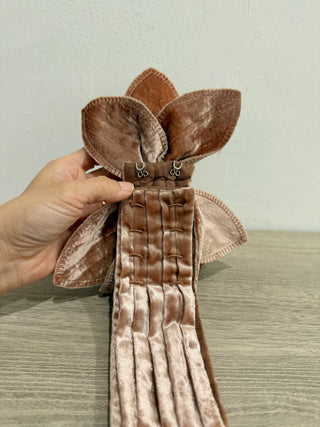 LoveShackFancy fabric velvet bow belt, OS