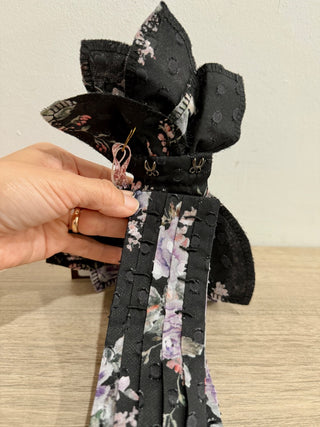 LoveShackFancy silk floral fabric bow belt, OS