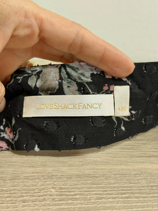 LoveShackFancy silk floral fabric bow belt, OS