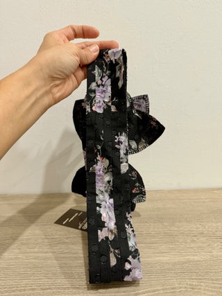 LoveShackFancy silk floral fabric bow belt, OS