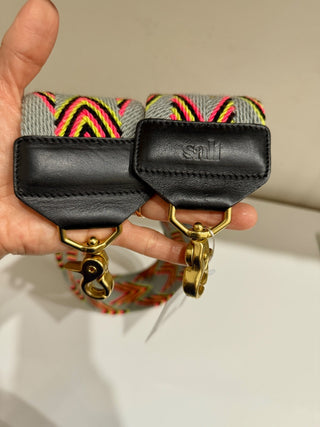 Salt striped bag strap