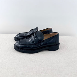 Tony Bianco Leather Slip On Chunky Sole Loafers Shoes Black Women's Size US 8