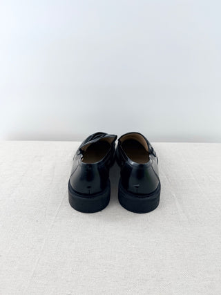 Tony Bianco Leather Slip On Chunky Sole Loafers Shoes Black Women's Size US 8