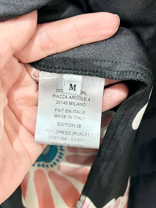 La double J asymmetrical silk print dress maxi, M