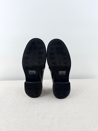 Tony Bianco Leather Slip On Chunky Sole Loafers Shoes Black Women's Size US 8