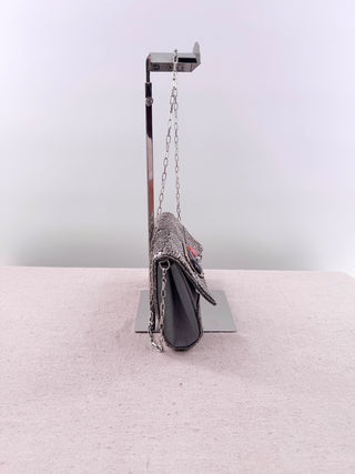 Mary Frances beaded clutch bag with long strap