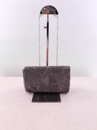 Mary Frances beaded clutch bag with long strap