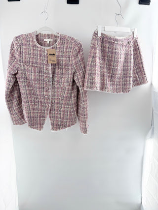 LoveShackFancy tweed set blazer and mini skirt, 4