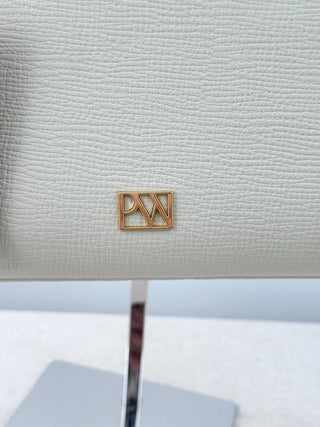 Parisa Wang Madison Colroblock Leather Top Handle Satchel Bag Cream Black