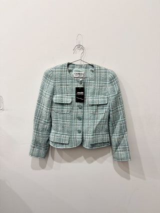Chanel tweed uniform jacket with CC buttons, XS