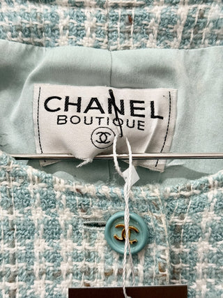Chanel tweed uniform jacket with CC buttons, XS