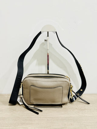 Marc Jacobs The Softshot 21 Leather Crossbody Bag Beige Black