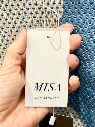 Misa Blue and White Set Long Cropped Top and Long Skirt, Top - S. Bottom - S