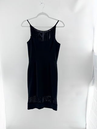 Dress the population sleeveless thread detail midi dress, M