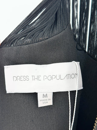 Dress the population sleeveless thread detail midi dress, M