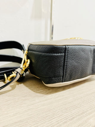 Marc Jacobs The Softshot 21 Leather Crossbody Bag Beige Black