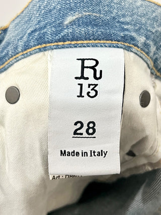 R13 tailored drop wide leg jeans, 28