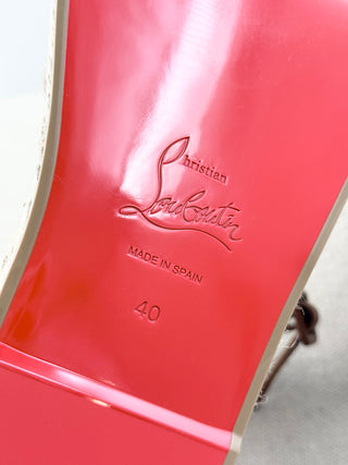 Christian Louboutin espadrille platform wedge leather and raffia sandals, 40