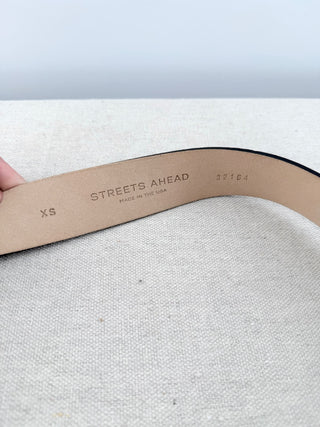 Streets ahead leather wester inspired belt, XS