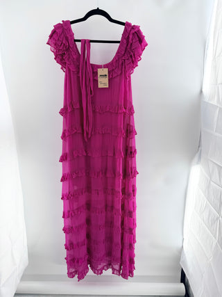 Cleobella long ruffle dress, S