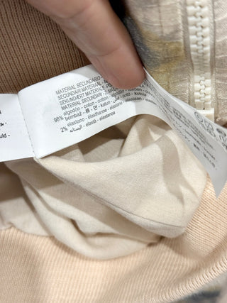 NWOT Zara Matching Set; Mini Skirt & Bomber Jacket Beige/Gray Top XL/Bottoms XXL