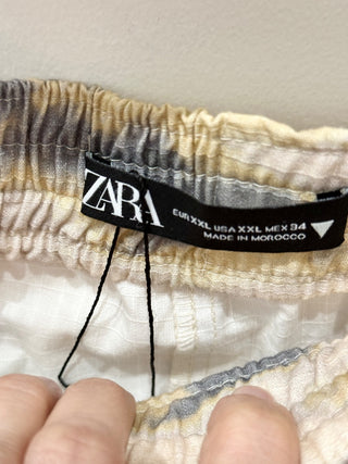 NWOT Zara Matching Set; Mini Skirt & Bomber Jacket Beige/Gray Top XL/Bottoms XXL