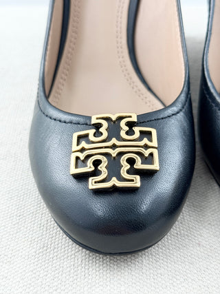 Tory Burch melinda wedge with logo buckle, 8