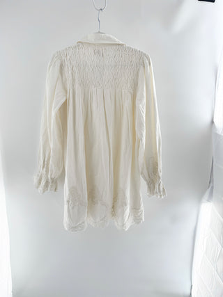 NWT Show Me Your Mumu Leona Mini Swing Shirt Dress White Lace Embroidery Small