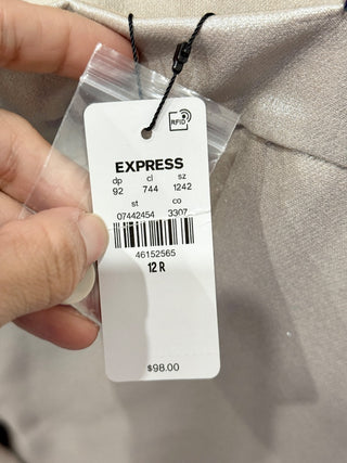 NWT Express Matching Set; Blazer & Pants Metallic Silver Top L / Bottoms US 12 R