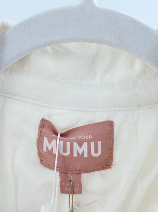 NWT Show Me Your Mumu Leona Mini Swing Shirt Dress White Lace Embroidery Small