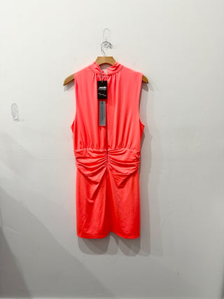 NWT Black Halo Sabina Sleeveless Mini Sheath Dress Fluorescent Coral Women's 14
