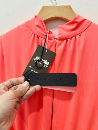 NWT Black Halo Sabina Sleeveless Mini Sheath Dress Fluorescent Coral Women's 14