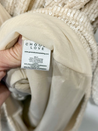 NWT Generation Love Allegra Sequin V-Neck Short Romper Shell Women's Size XL