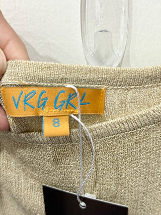 Vrg girl casual knit long dress with metallic thread, 8