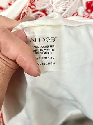 Alexis Red and White Crochet Sleeveless Top, S